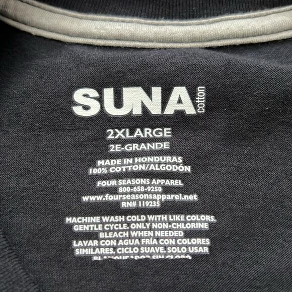 Suna Men’s Black Lightweight 100% Cotton Hawaiian Graphic T-Shirt Size 2XL - Picture 3 of 5